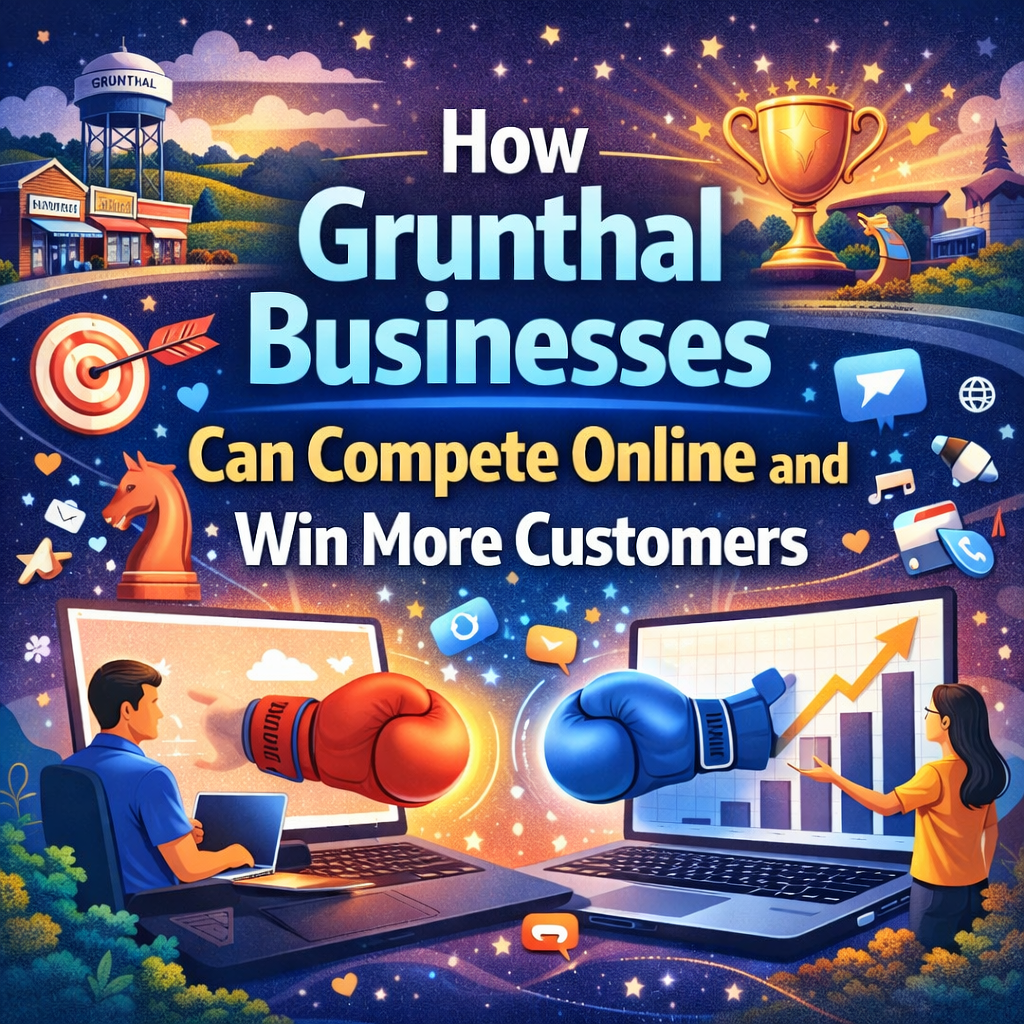 An image for a blog titled How Grunthal businesses compete online using SEO and marketing