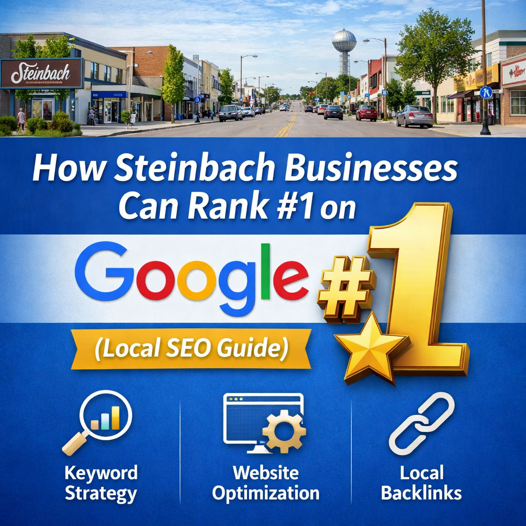 An image for a blog titled How Steinbach businesses can rank number one on Google using SEO